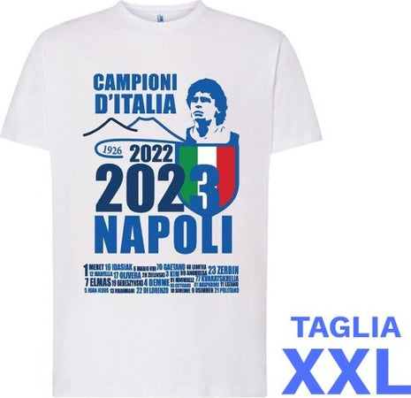 Maglietta Ssc Napoli Tshirt Bianca Con Stampa Campioni D'italia 2023 Calcio Sport e tempo libero/Fan Shop/Calcio/Abbigliamento/Maglie/Uomo Trade Shop italia - Napoli, Commerciovirtuoso.it