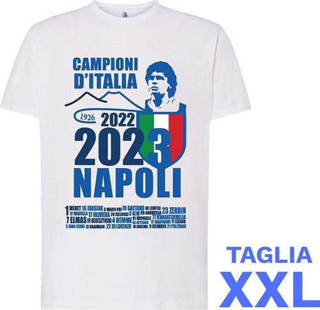 Maglietta Ssc Napoli Tshirt Bianca Con Stampa Campioni D'italia 2023 Calcio Sport e tempo libero/Fan Shop/Calcio/Abbigliamento/Maglie/Uomo Trade Shop italia - Napoli, Commerciovirtuoso.it