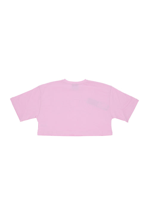DISCLAIMER Maglietta Corta Donna W Logo Strass Crop Tee Pink da donna