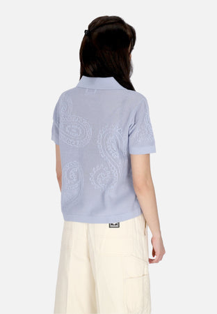 OBEY Maglietta Donna W Briana Open Knit Shirt Hydrangea da donna