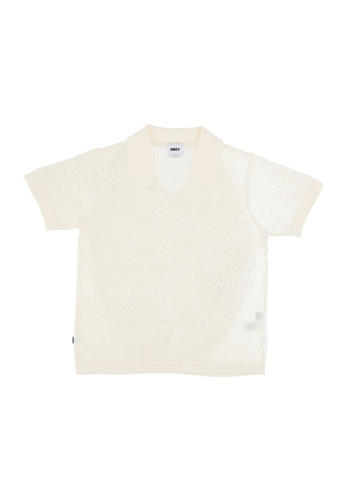 OBEY Maglietta Donna W Briana Open Knit Shirt Unbleached da donna