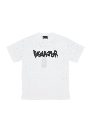 DISCLAIMER Maglietta Donna W Strass Tee White da donna