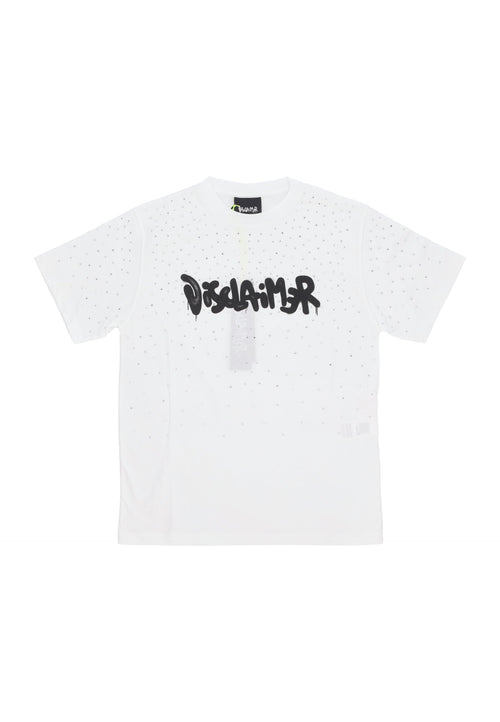 DISCLAIMER Maglietta Donna W Strass Tee White da donna