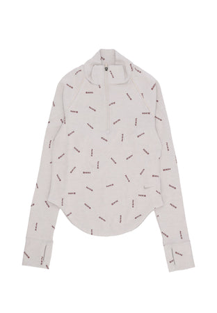 Nike Maglietta Manica Lunga Donna W Sportswear Collection Logo Half-zip L/s Top Lt Orewood Brn/red Sepia/lt Orewood Brn da donna