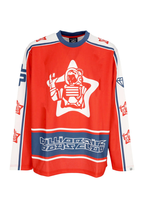 BILLIONAIRE BOYS CLUB Maglietta Manica Lunga Uomo Astro Star Hockey Top Red da uomo