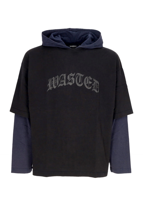 WASTED PARIS Maglietta Manica Lunga Uomo Legacy Hoodie Age Faded Black/faded Blue da uomo
