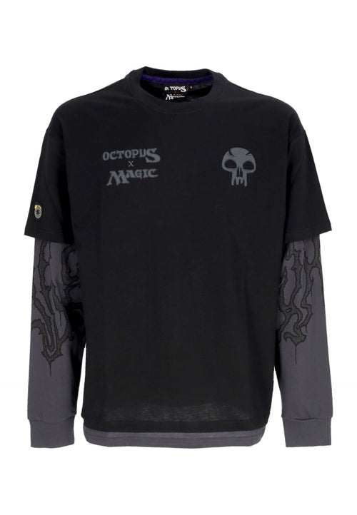 OCTOPUS Maglietta Manica Lunga Uomo Magic the Gathering X Octopus Swamp Double L/s Tee Black da uomo
