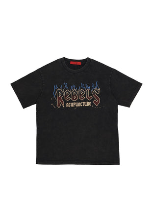 ACUPUNCTURE Maglietta Uomo Acu Rebels Tee Black da uomo