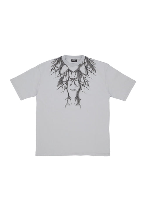 PHOBIA Maglietta Uomo Black Lightning Tee Grey da uomo