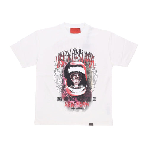 VISION OF SUPER Maglietta Uomo Cobra Mouth Print Tee White da uomo