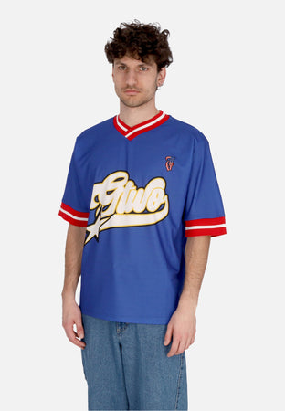 GTWO Maglietta Uomo Field Script Logo Tee Royal Blue da uomo