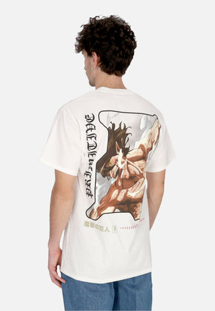 PRIMITIVE Maglietta Uomo Future Memory Tee X Attack On Titan White da uomo