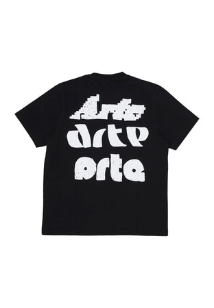 ARTE Maglietta Uomo Multi Logo Print Tee Black da uomo