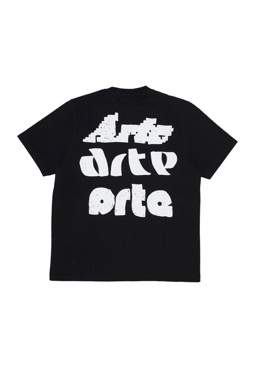 ARTE Maglietta Uomo Multi Logo Print Tee Black da uomo