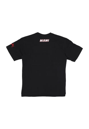 MITCHELL &amp; NESS Maglietta Uomo Nba Heavyweight Premium Player Vintage Logo Tee Dwyane Wade Miahea Black da uomo