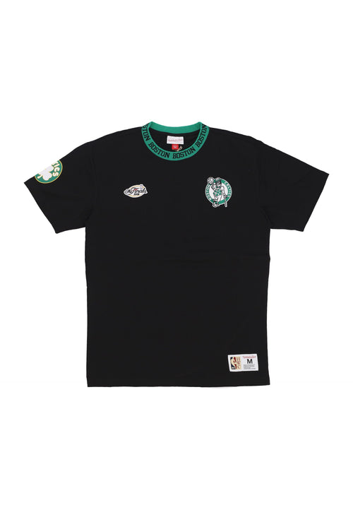 MITCHELL & NESS Maglietta Uomo Nba Jacquard Ringer Vintage Logo Tee Boscel Black da uomo
