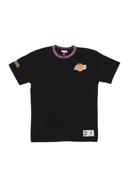 MITCHELL & NESS Maglietta Uomo Nba Jacquard Ringer Vintage Logo Tee Loslak Black da uomo