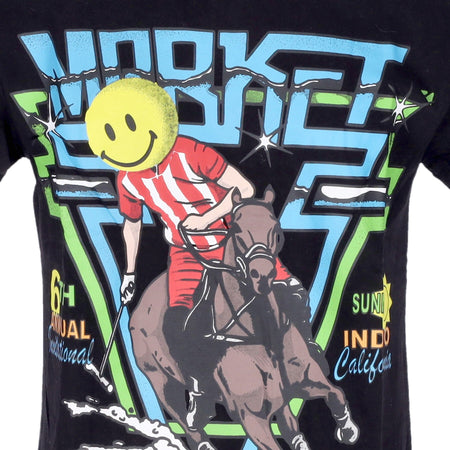 MARKET Maglietta Uomo Polo Horserace Tee X Smiley Black da uomo