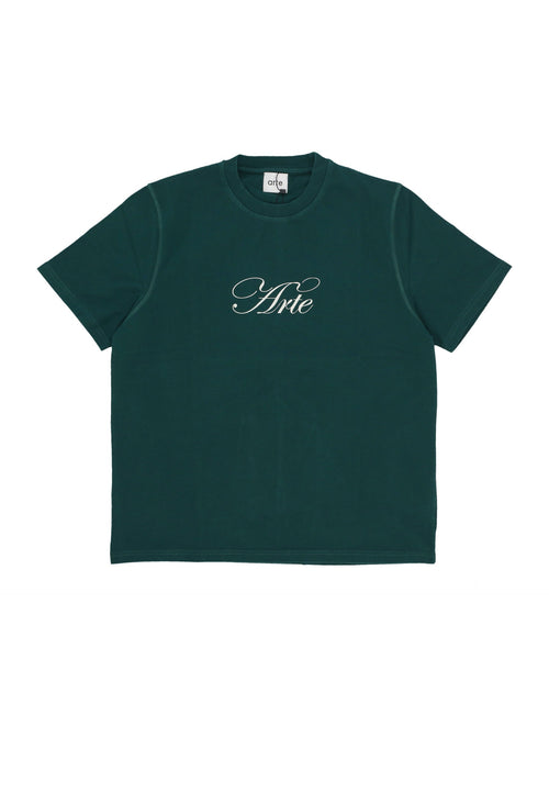 ARTE Maglietta Uomo Script Logo Tee Green da uomo