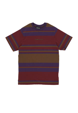 THE HUNDREDS Maglietta Uomo Stone Stripe Tee Burgundy da uomo
