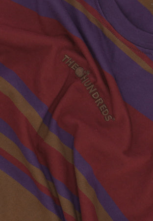 THE HUNDREDS Maglietta Uomo Stone Stripe Tee Burgundy da uomo