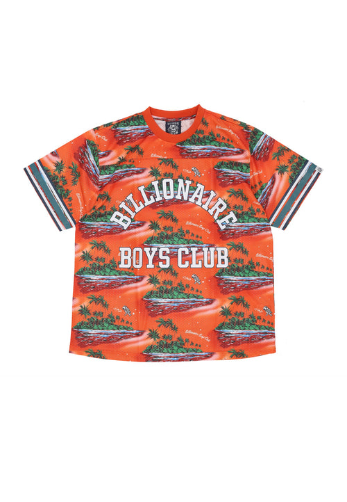BILLIONAIRE BOYS CLUB Maglietta Uomo Tropical Island Print Football Top Multi da uomo