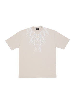 PHOBIA Maglietta Uomo White Lightning Tee Beige da uomo