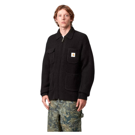 CARHARTT WIP maglione carhartt wip chore knit jacket - black da uomo