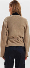 Maglione Donna Numph Sisava Wrap Knit Beige Moda/Donna/Abbigliamento/Maglioni e cardigan/Maglioni Snotshop - Roma, Commerciovirtuoso.it