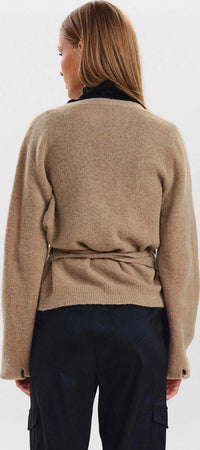 Maglione Donna Numph Sisava Wrap Knit Beige Moda/Donna/Abbigliamento/Maglioni e cardigan/Maglioni Snotshop - Roma, Commerciovirtuoso.it