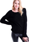Maglione invernale Donna lavorato a maglia con scollo a barchetta tinta unita Beige o Nero Tg.Unica maglione donna L'Orchidea - Siderno, Commerciovirtuoso.it