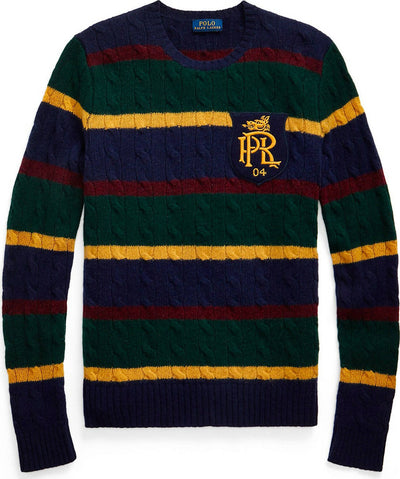 Maglione-Ralph-Lauren-Donna-Trecce-A-Righe-Multicolor