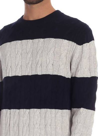 Maglione Uomo Tommy Hilfiger Fantasia a Righe Colorblock Blu E Grigio Navy in Cotone E Lana Maglione Casual Lavorazione a Trecce Girocollo Vestibilità Regolare Moda/Uomo/Abbigliamento/Maglioni e cardigan/Maglioni Euforia - Bronte, Commerciovirtuoso.it