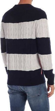 Maglione Uomo Tommy Hilfiger Fantasia a Righe Colorblock Blu E Grigio Navy in Cotone E Lana Maglione Casual Lavorazione a Trecce Girocollo Vestibilità Regolare Moda/Uomo/Abbigliamento/Maglioni e cardigan/Maglioni Euforia - Bronte, Commerciovirtuoso.it