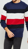 Maglione Uomo Tommy Hilfiger in Misto Cotone E Lana Fantasia a Righe Blu Nero Rosso Bianco Girocollo a Motivo Color Block Con Collo Polsini E Fondo a Coste Maglione Casual Vestibilità Regolare Moda/Uomo/Abbigliamento/Maglioni e cardigan/Maglioni Euforia - Bronte, Commerciovirtuoso.it