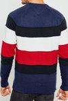 Maglione Uomo Tommy Hilfiger in Misto Cotone E Lana Fantasia a Righe Blu Nero Rosso Bianco Girocollo a Motivo Color Block Con Collo Polsini E Fondo a Coste Maglione Casual Vestibilità Regolare Moda/Uomo/Abbigliamento/Maglioni e cardigan/Maglioni Euforia - Bronte, Commerciovirtuoso.it