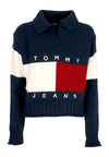 Tommy Hilfiger Maglione Donna W Flag Rugby Sweater Dark Night Navy da donna