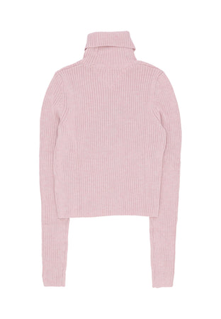 Tommy Hilfiger Maglione Donna W Melange Turtleneck Flag Sweater Ballet Pink Melange da donna
