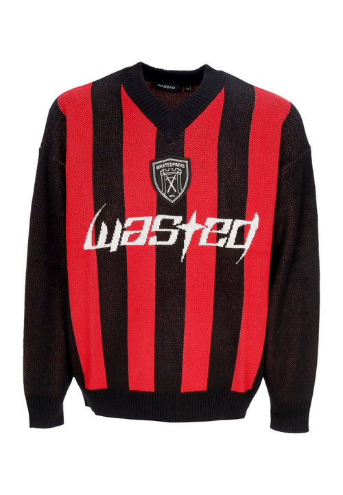 WASTED PARIS Maglione Uomo Blade Sweater Black/fire Red da uomo