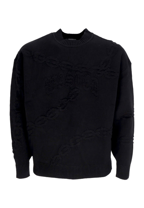 WASTED PARIS Maglione Uomo Chrome Sweater Crewneck Black da uomo