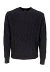 HUF Maglione Uomo Interlaced Jacquard Overdyed Crew Black da uomo