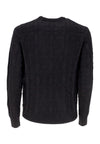 HUF Maglione Uomo Interlaced Jacquard Overdyed Crew Black da uomo