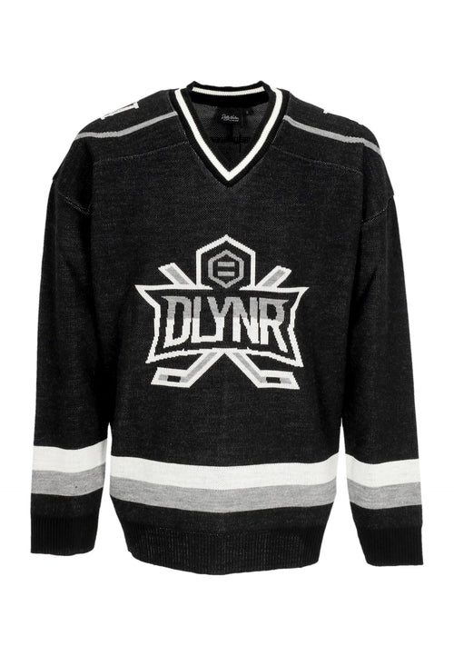 DOLLY NOIRE Maglione Uomo Knitted Goat Hockey Sweater Black/grey da uomo