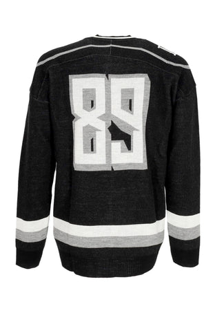 DOLLY NOIRE Maglione Uomo Knitted Goat Hockey Sweater Black/grey da uomo