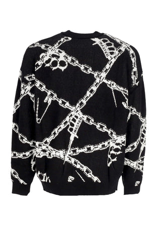 WASTED PARIS Maglione Uomo Knuckles Crewneck Black da uomo