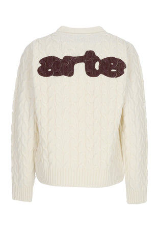 ARTE Maglione Uomo Logo Knit Sweater Cream da uomo