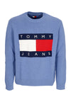 Tommy Hilfiger Maglione Uomo Logo Sweater Tempo Blue Melange da uomo