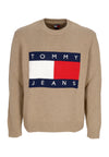 Tommy Hilfiger Maglione Uomo Logo Sweater Vintage Camel Melange da uomo