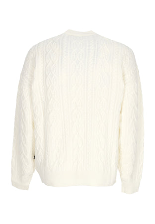 WASTED PARIS Maglione Uomo Rain Cable Sweater Crewneck Off White da uomo