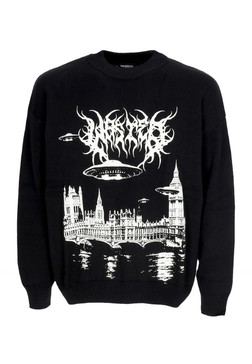 WASTED PARIS Maglione Uomo Skylab Crewneck Black da uomo